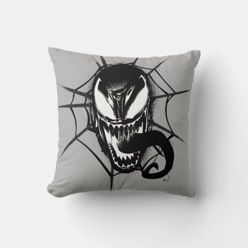 Spider_Man  Venom Head In Web Graphic Throw Pillow