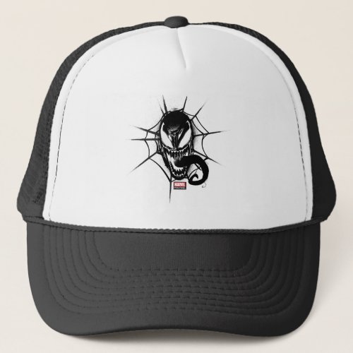 Spider_Man  Venom Head In Web Graphic Trucker Hat