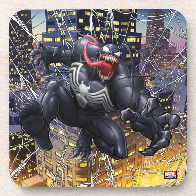 Spider-Man | Venom Leaping Forward Beverage Coaster (Front)