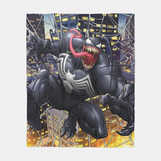 Spider-Man | Venom Leaping Forward Fleece Blanket (Front)