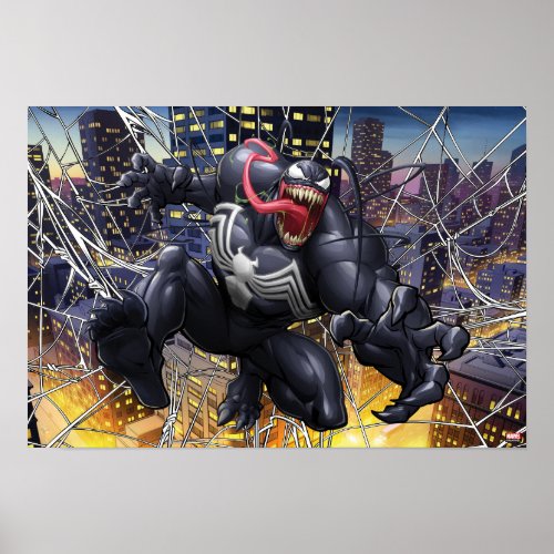 Spider_Man  Venom Leaping Forward Poster