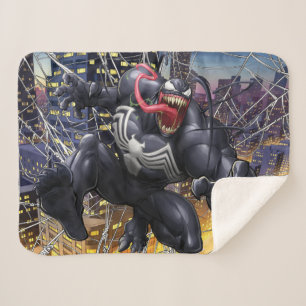 Spider-Man Venom Leaping Forward Sherpa Blanket