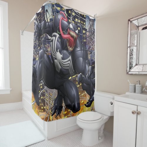 Spider_Man  Venom Leaping Forward Shower Curtain