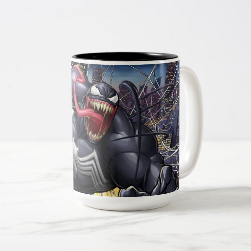 Spider_Man  Venom Leaping Forward Two_Tone Coffee Mug