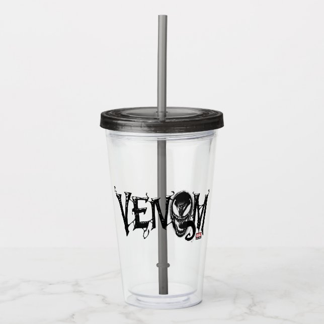 Spider-Man | Venom Name Logo Acrylic Tumbler (Front)