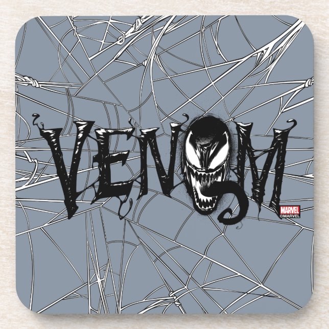 Spider-Man | Venom Name Logo Beverage Coaster (Front)