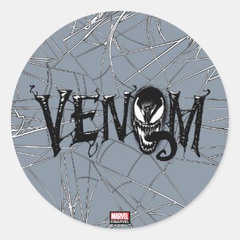 Spider-man | Venom Name Logo Classic Round Sticker by spidermanclassics at Zazzle