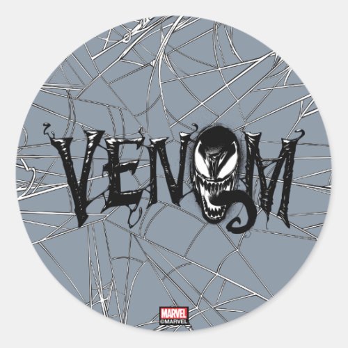 Spider_Man  Venom Name Logo Classic Round Sticker