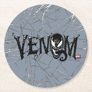 Spider-Man | Venom Name Logo Round Paper Coaster
