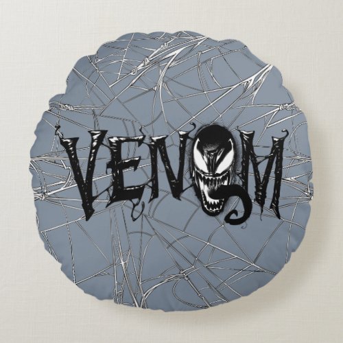 Spider_Man  Venom Name Logo Round Pillow
