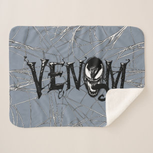 Spider-Man Venom Name Logo Sherpa Blanket