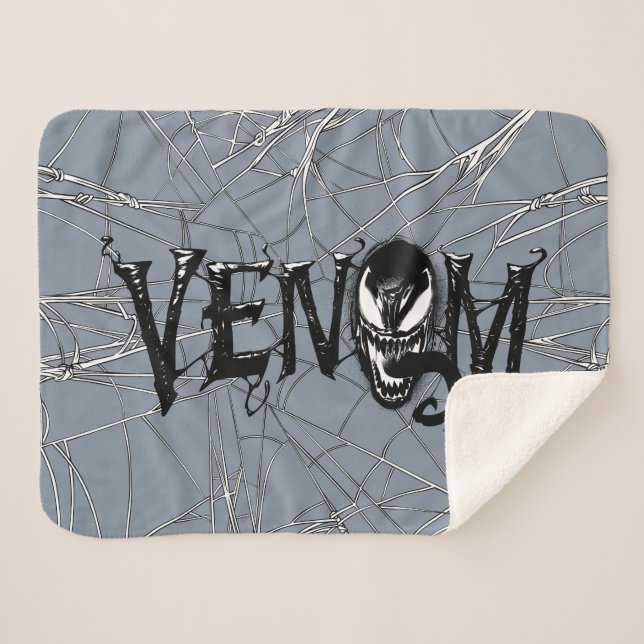 Spider-Man | Venom Name Logo Sherpa Blanket (Front (Horizontal))