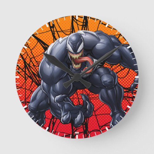 Spider_Man  Venom Reaching Forward Round Clock