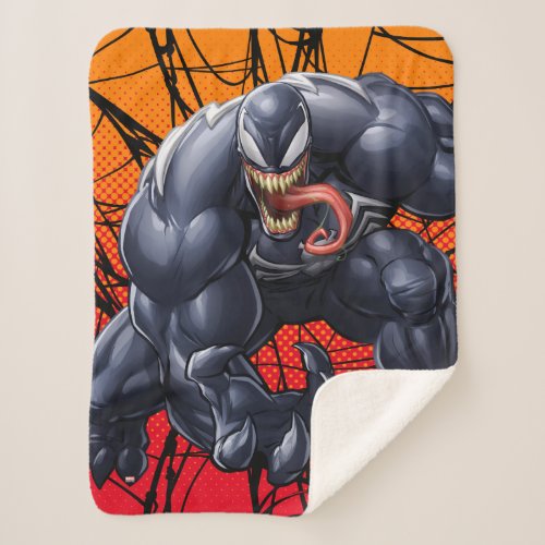 Spider_Man  Venom Reaching Forward Sherpa Blanket