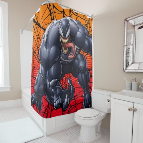 Spider_Man  Venom Reaching Forward Shower Curtain