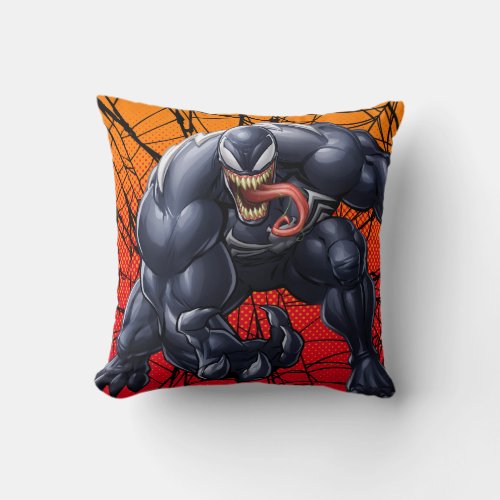 Spider_Man  Venom Reaching Forward Throw Pillow