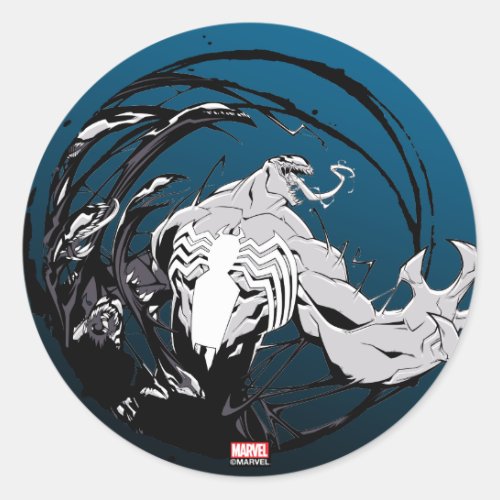 Spider_Man  Venom Symbiote Circle Graphic Classic Round Sticker