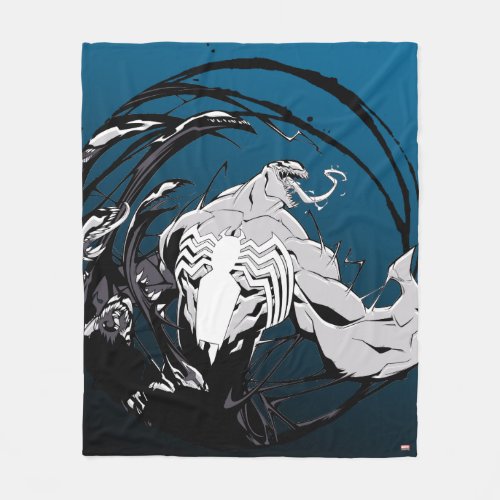 Spider_Man  Venom Symbiote Circle Graphic Fleece Blanket