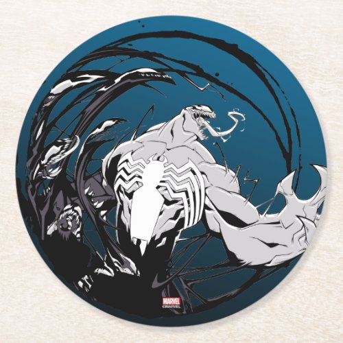 Spider_Man  Venom Symbiote Circle Graphic Round Paper Coaster