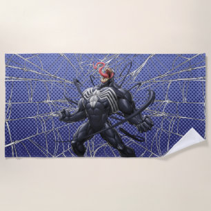 Spider-Man   Venom Symbiote Lashing Out Beach Towel