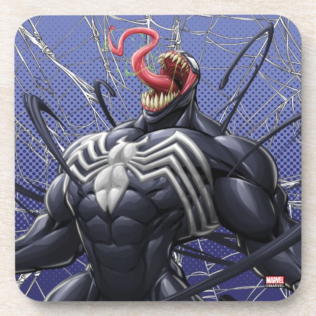 Spider-Man | Venom Symbiote Lashing Out Beverage Coaster (Front)
