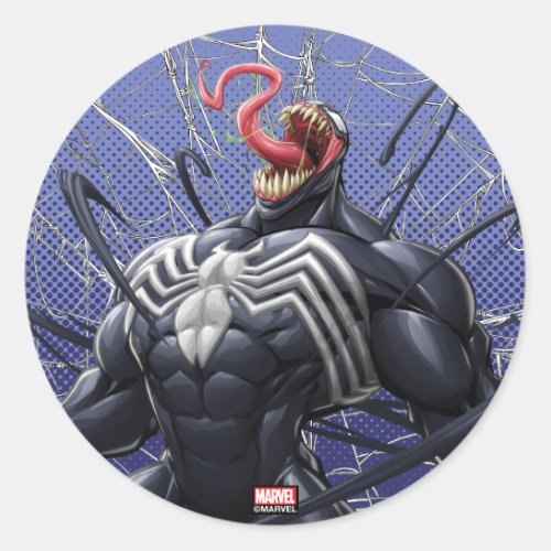 Spider_Man  Venom Symbiote Lashing Out Classic Round Sticker