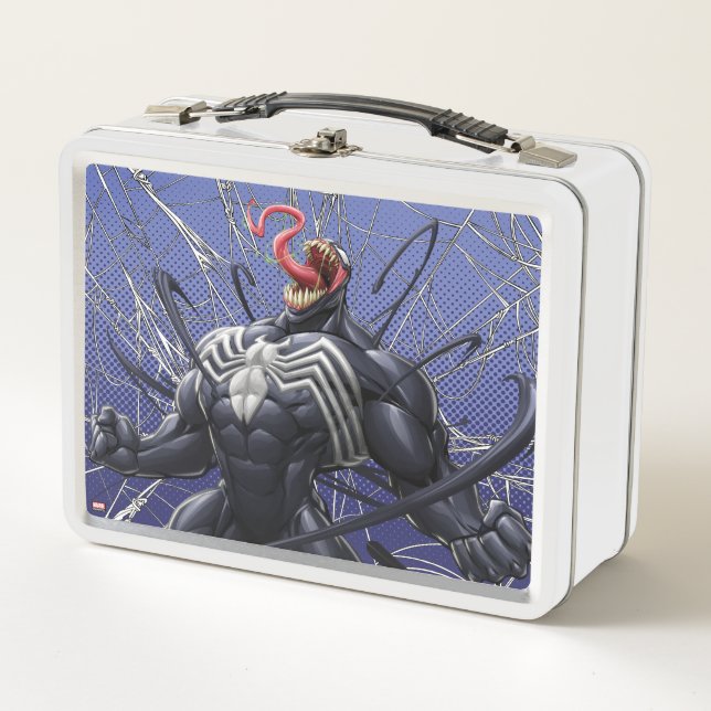 Spider-Man | Venom Symbiote Lashing Out Metal Lunch Box (Front)