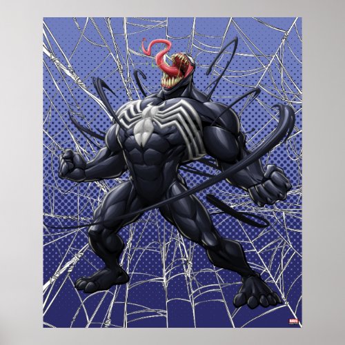 Spider_Man  Venom Symbiote Lashing Out Poster