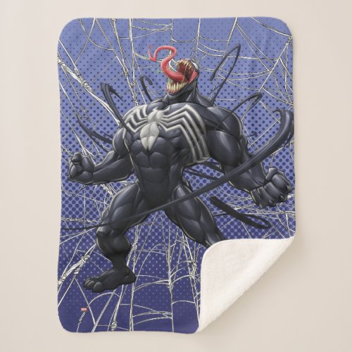 Spider_Man  Venom Symbiote Lashing Out Sherpa Blanket