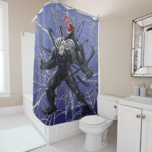 Spider_Man  Venom Symbiote Lashing Out Shower Curtain