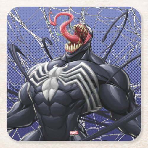 Spider_Man  Venom Symbiote Lashing Out Square Paper Coaster