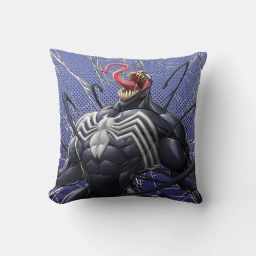 Spider_Man  Venom Symbiote Lashing Out Throw Pillow