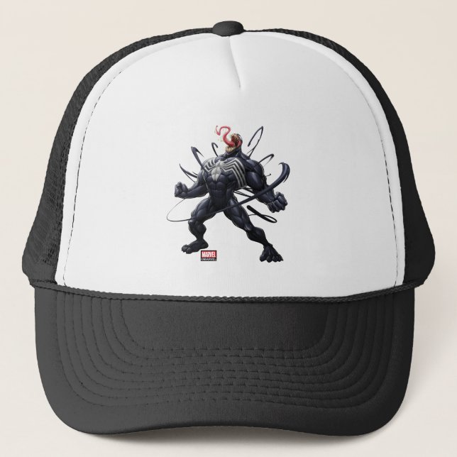 Spider-Man | Venom Symbiote Lashing Out Trucker Hat (Front)