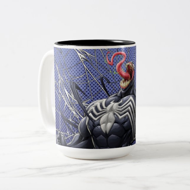 Spider-Man | Venom Symbiote Lashing Out Two-Tone Coffee Mug (Front Left)