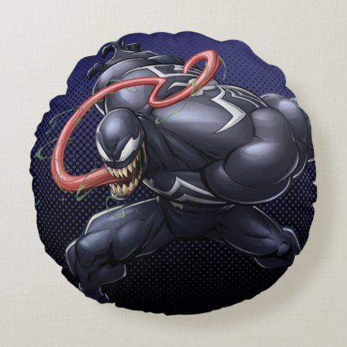Spider_Man  Venom Tongue Lash Round Pillow