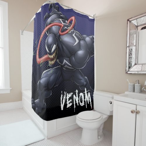 Spider_Man  Venom Tongue Lash Shower Curtain