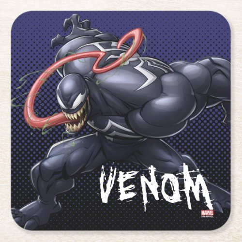 Spider_Man  Venom Tongue Lash Square Paper Coaster