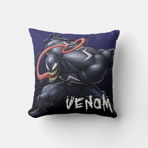 Spider_Man  Venom Tongue Lash Throw Pillow