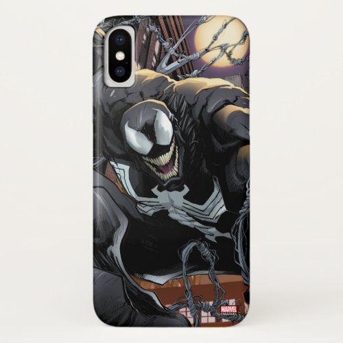 Spider_Man  Venom Web Swinging At Night iPhone X Case