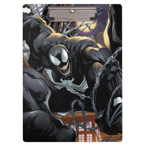 Spider_Man  Venom Web Swinging At Night Clipboard