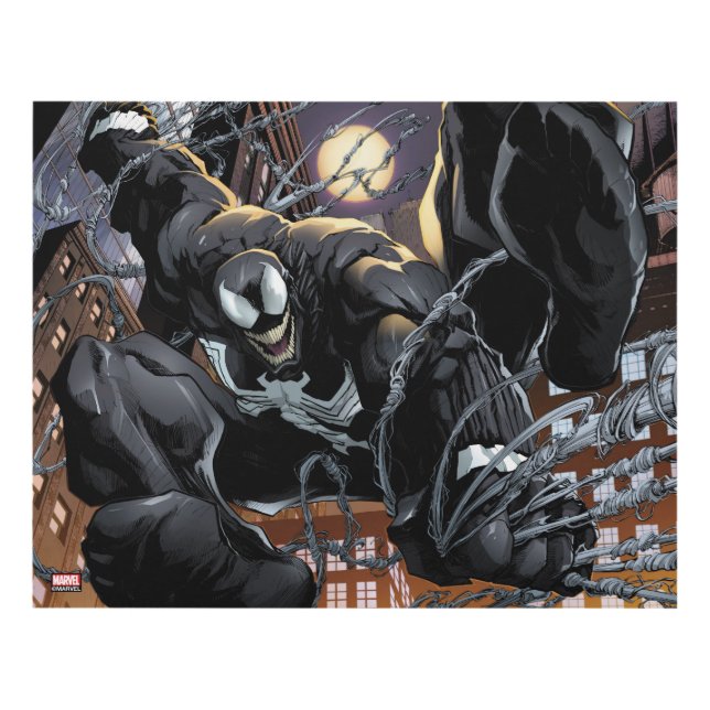 Spider-Man | Venom Web Swinging At Night Panel Wall Art (Front)