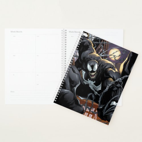 Spider_Man  Venom Web Swinging At Night Planner