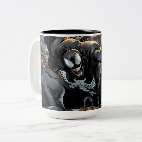 Spider_Man  Venom Web Swinging At Night Two_Tone Coffee Mug