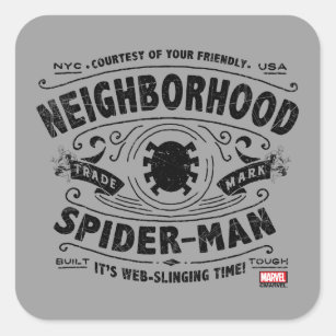 Spider-Man Victorian Trademark Square Sticker