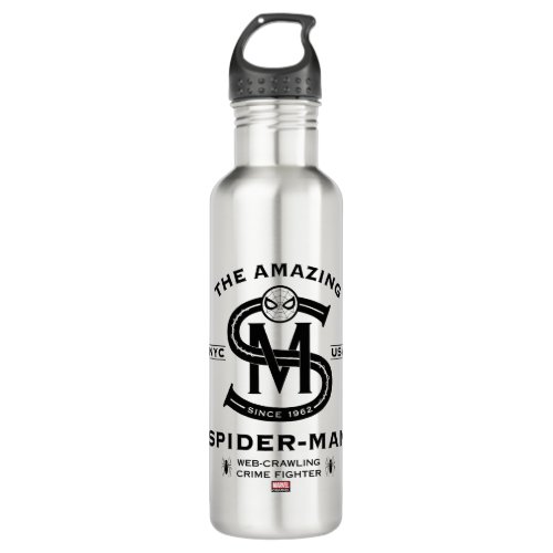 Spider_Man  Vintage Typography Graphic Stainless Steel Water Bottle