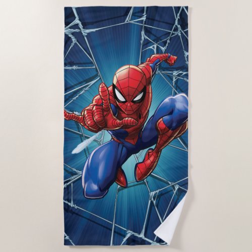 Spider_Man  Web_Shooting Leap Beach Towel