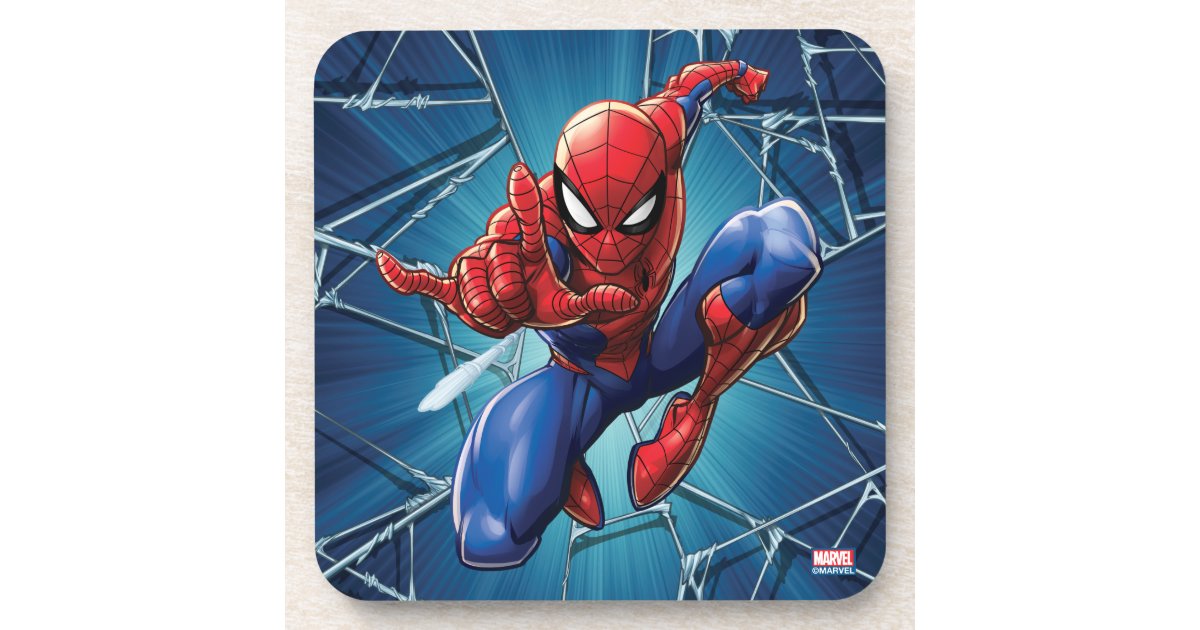Download Spider-Man | Web-Shooting Leap Beverage Coaster | Zazzle.com
