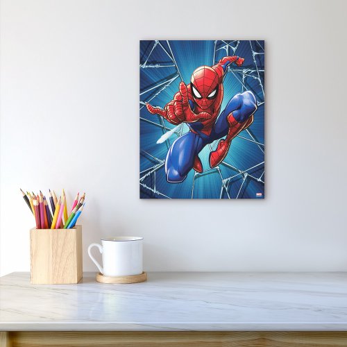 Spider_Man  Web_Shooting Leap Canvas Print