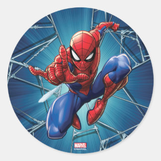 Spider-Man | Web-Shooting Leap Classic Round Sticker