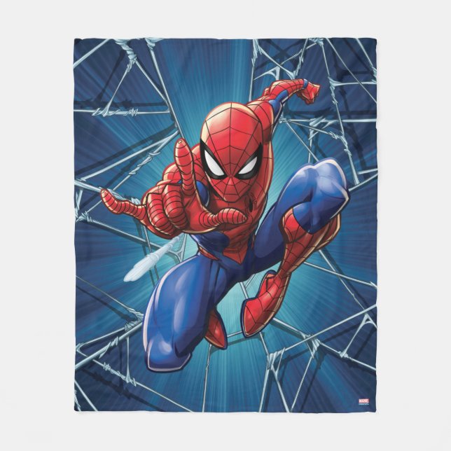 Spider-Man | Web-Shooting Leap Fleece Blanket (Front)